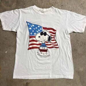 Snoopy - Proud to be American Black T shirt